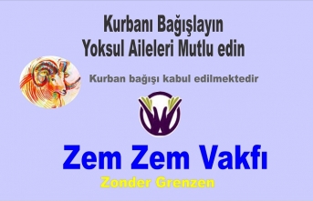 Zem Zem Vakfı Kurban Bağışlarını kabul etmekte