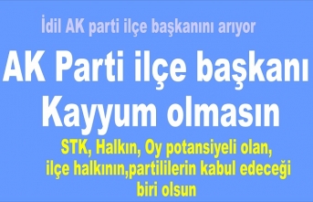 AK Parti ilçe Başkanlığı Kayyum olmasın