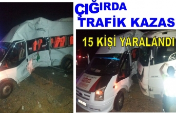 Çığır'da trafik kazası 15 kişi yaralandı