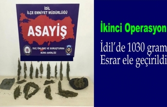 İdil'de 1030 gram Esrar ele geçirildi