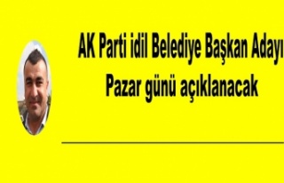 İdil AK Parti Belediye Başkan Adayı Pazar günü...