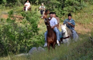Gençler Atlara binip doğa yürüyüşü yaptı