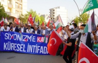 Şırnak'ta binlerce kişi filistin için yürüdü