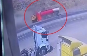Akaryakıt yüklü tanker kaza yaptı: 1ölü 1 yaralı
